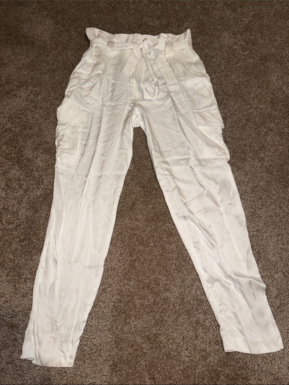 L’agence Roxy Paperbag Cargo Pants White - size 4